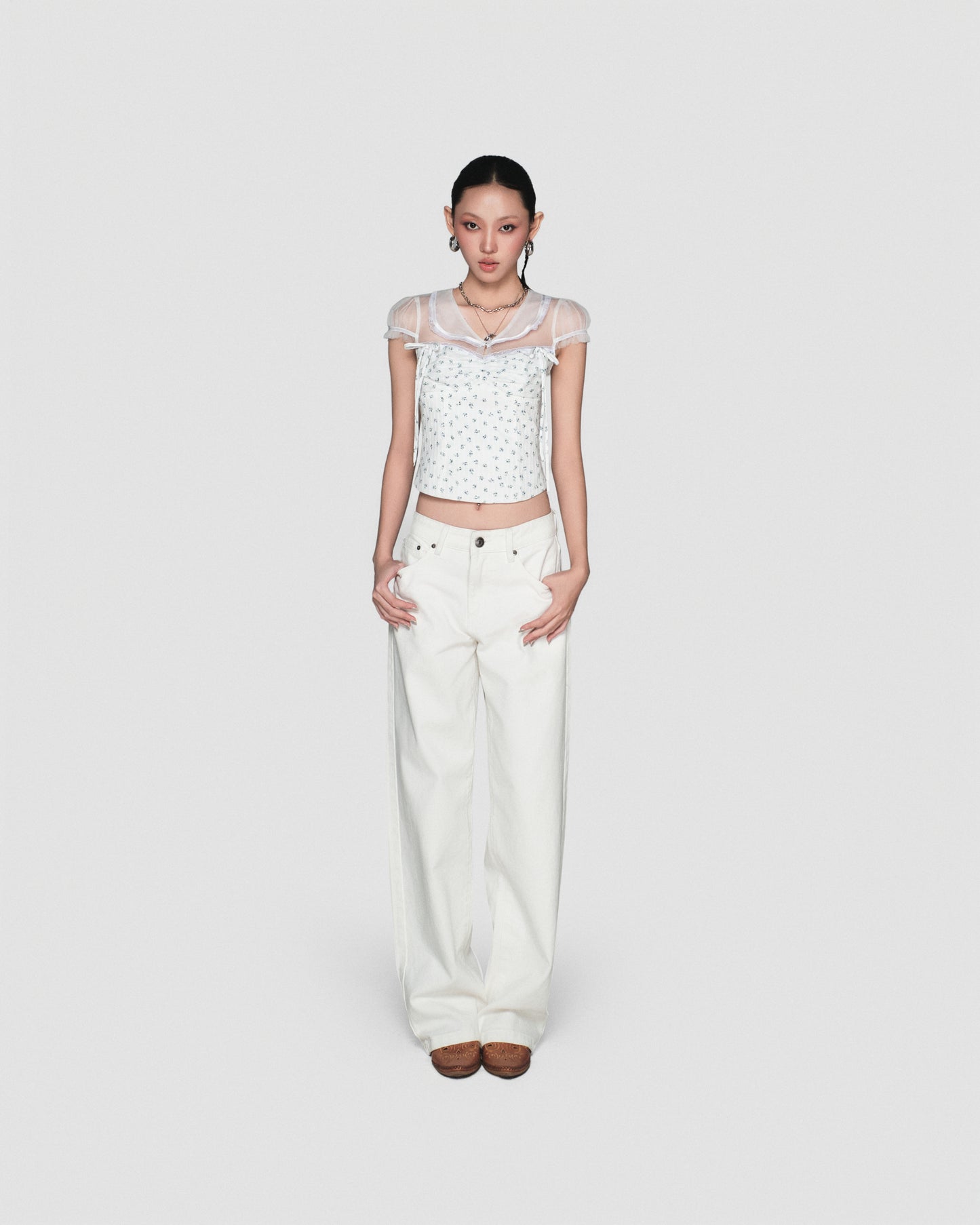 Smoke Baggy Pants - White