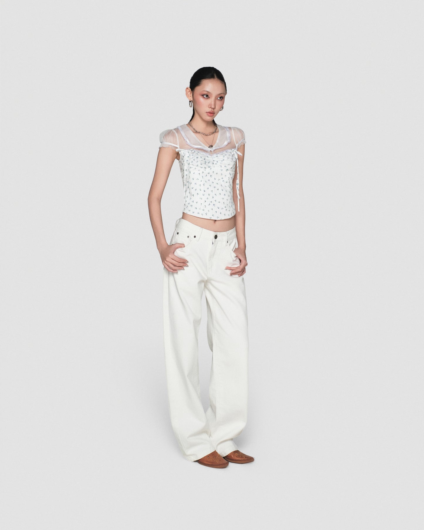 Smoke Baggy Pants - White