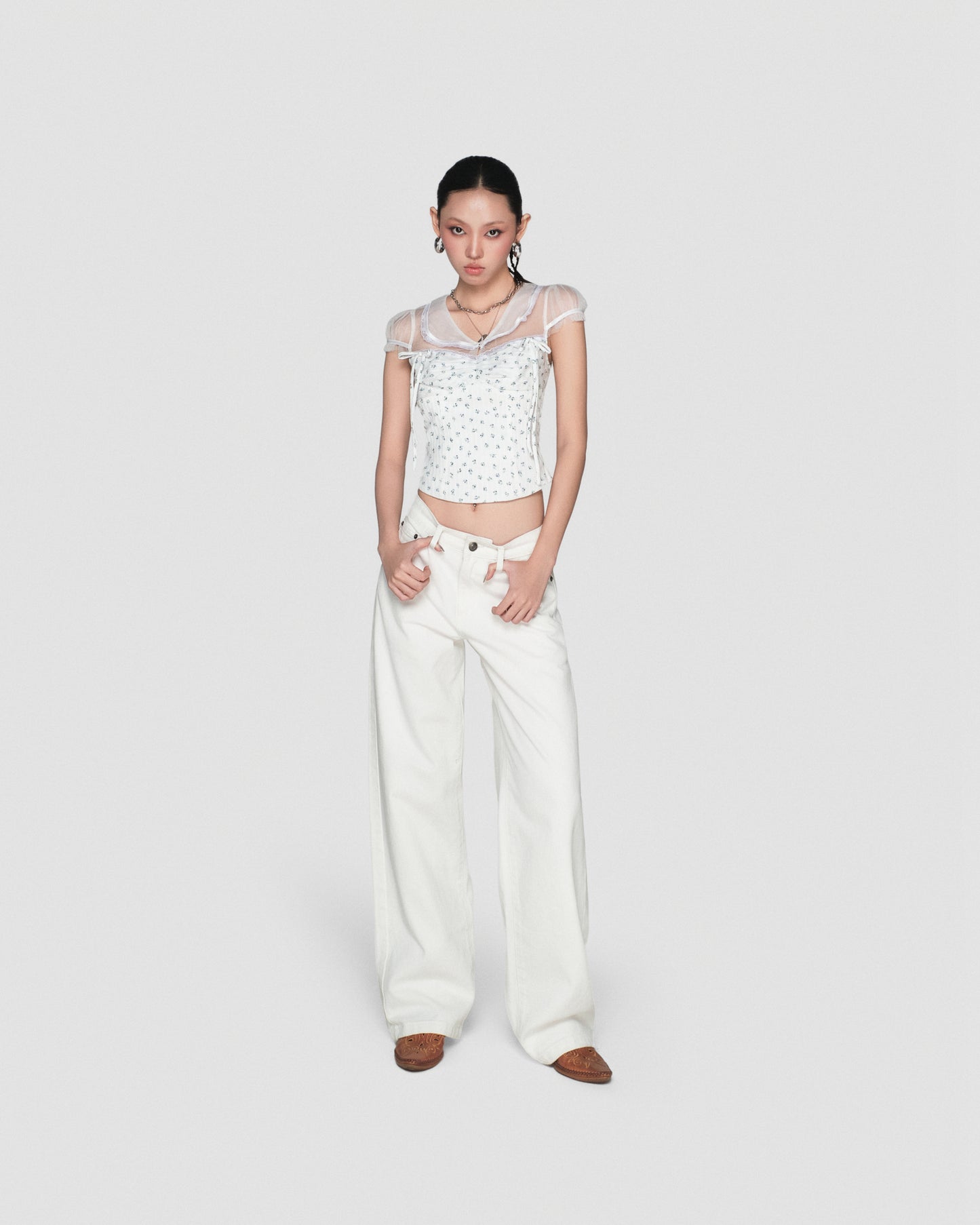 Smoke Baggy Pants - White