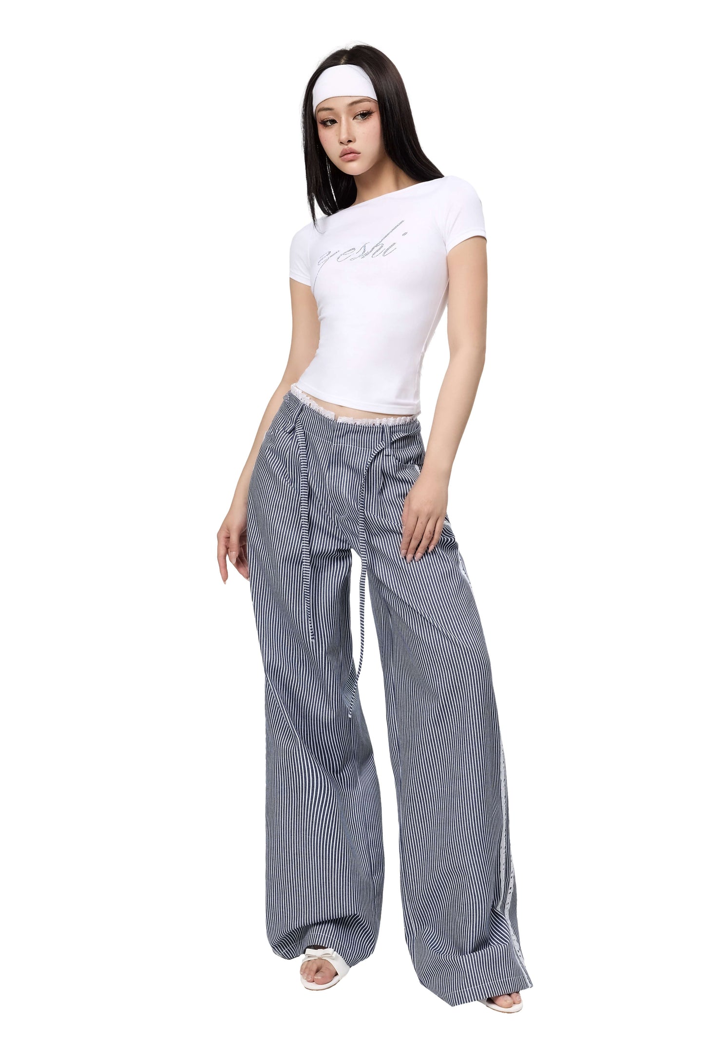 Blue Stripped Over Pants