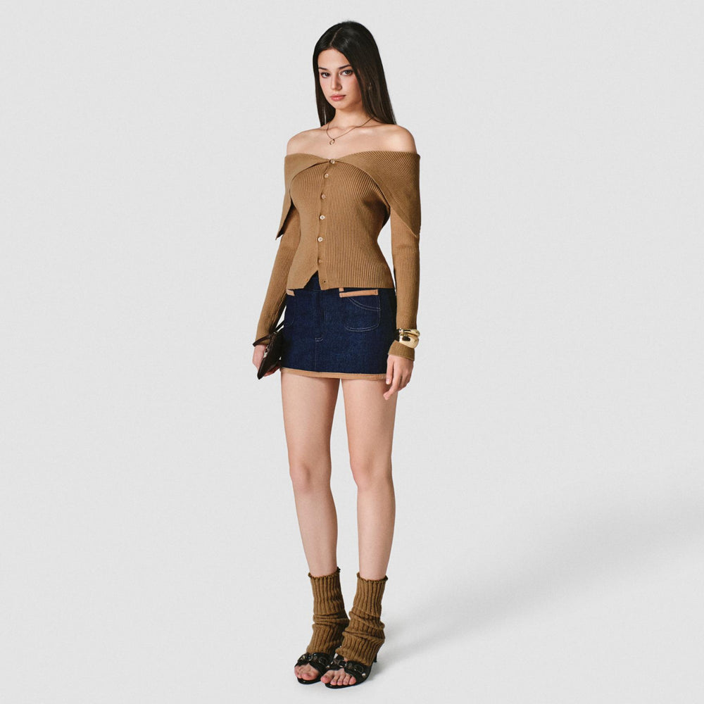 Brown Long Taylor Top
