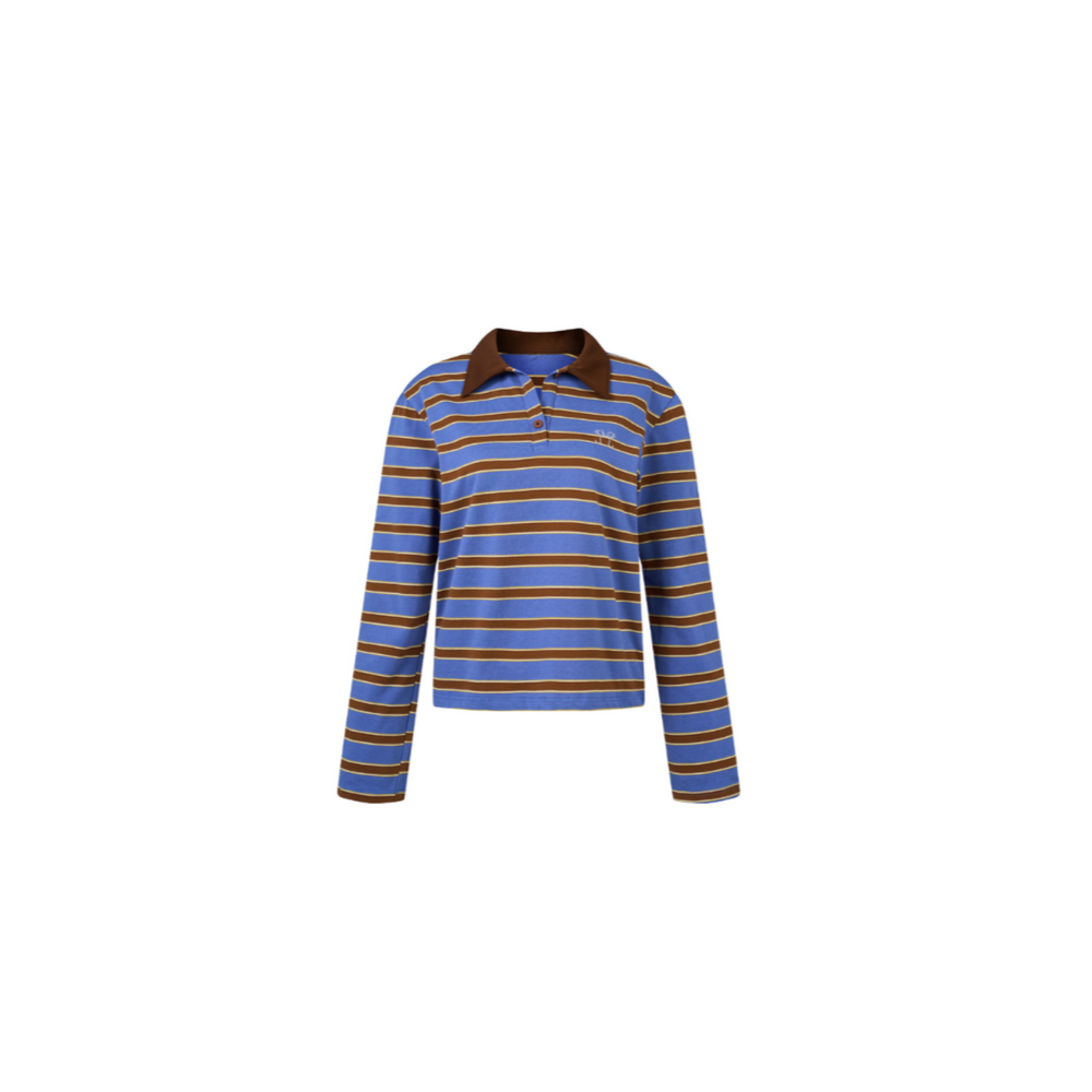 Blue Striped Polo Long Top