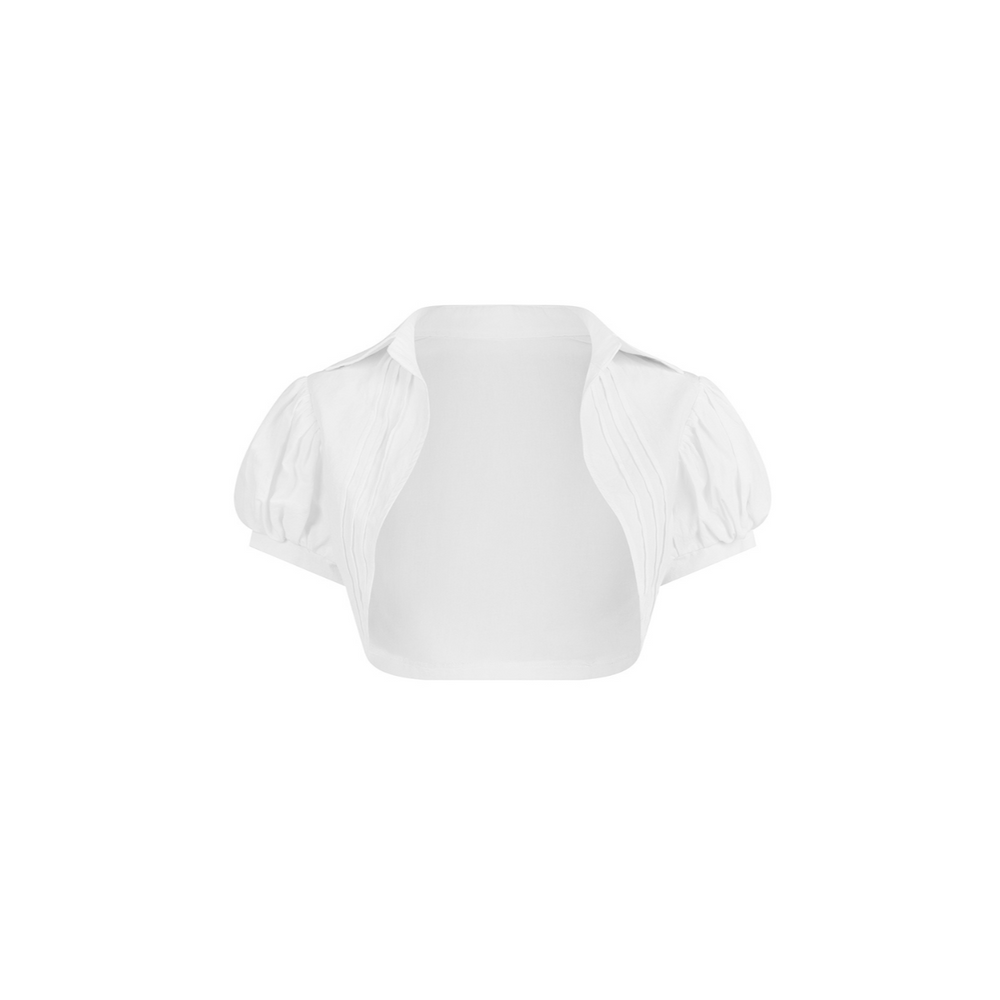 Puffer Cropped Top (white-outer top)